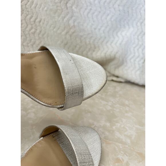 Sam Edelman Silver Metallic Yaro Ankle Strap Block Heeled Sandal Womens - Picture 5 of 16